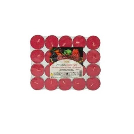 BOUGIE CHAUFFE PLAT PARFUM FRUITS ROUGE 20 PCS