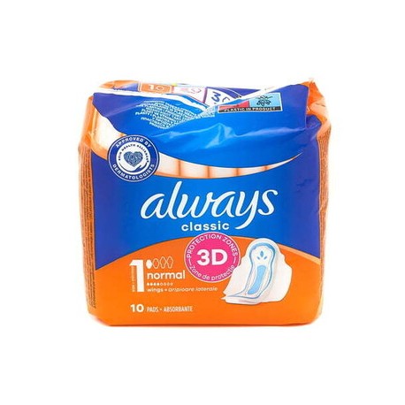 ALWAYS SERVIETTE HYGIENIQUE CLASSIC 10 PADS