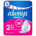 ALWAYS SERVIETTE HYGIENIQUE CLASSIC 9PADS